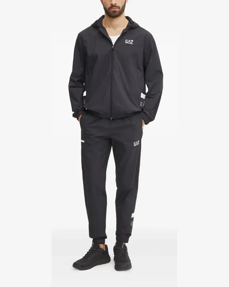 EA7 Jogginganzug mit Logo-Print - Schwarz Schwarz