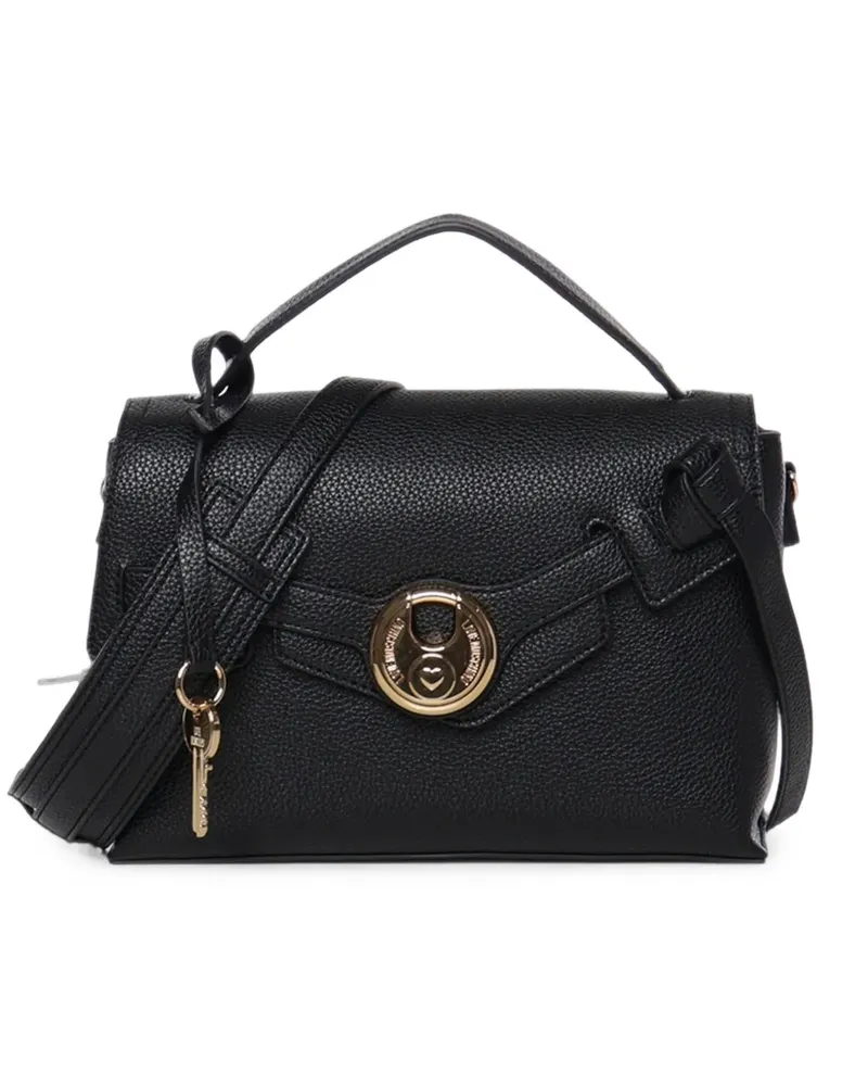 Moschino logo-plaque tote bag - Schwarz Schwarz