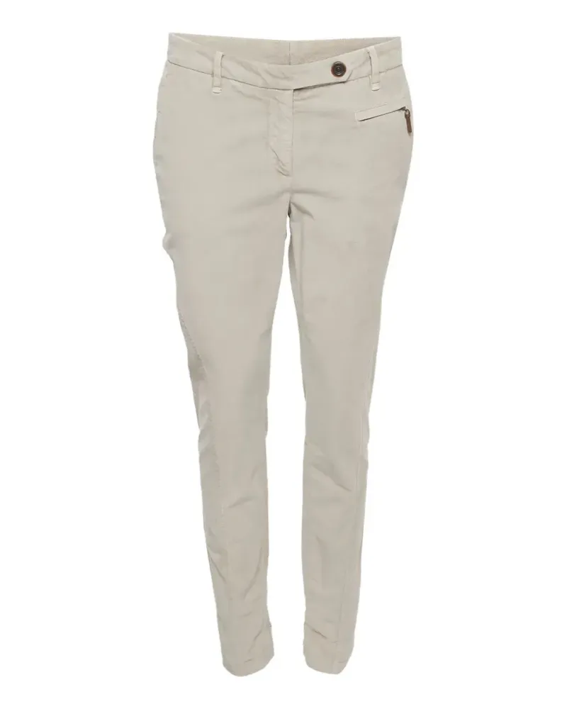 Brunello Cucinelli velvet straight-leg trousers - Nude Nude