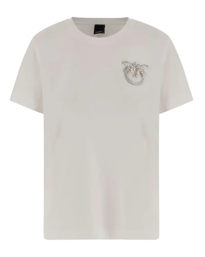 Pinko T-Shirt mit Schmucksteinen - Weiß Weiß