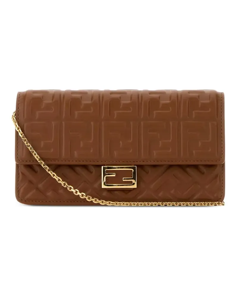Fendi Compact Baguette Portemonnaie mit Kette - Braun Braun