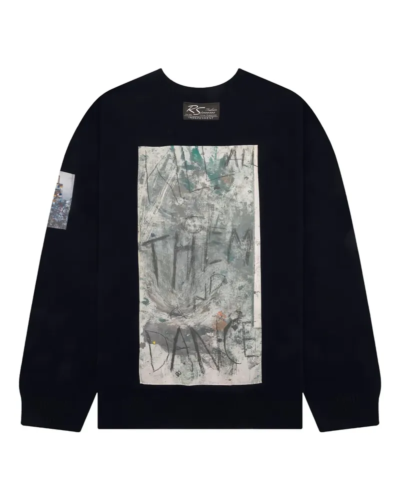 Raf Simons Pullover mit grafischem Print - Blau Blau