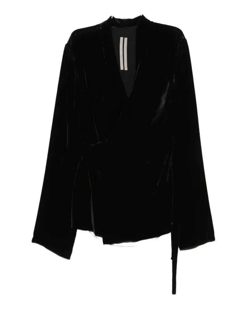 Rick Owens velvet wraparound blouse - Schwarz Schwarz