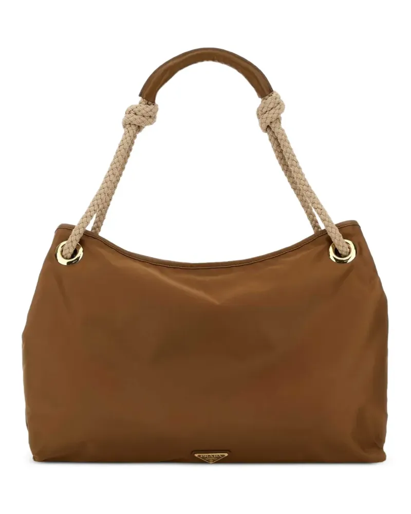 Prada Shopper mit Triangel-Logo - Braun Braun