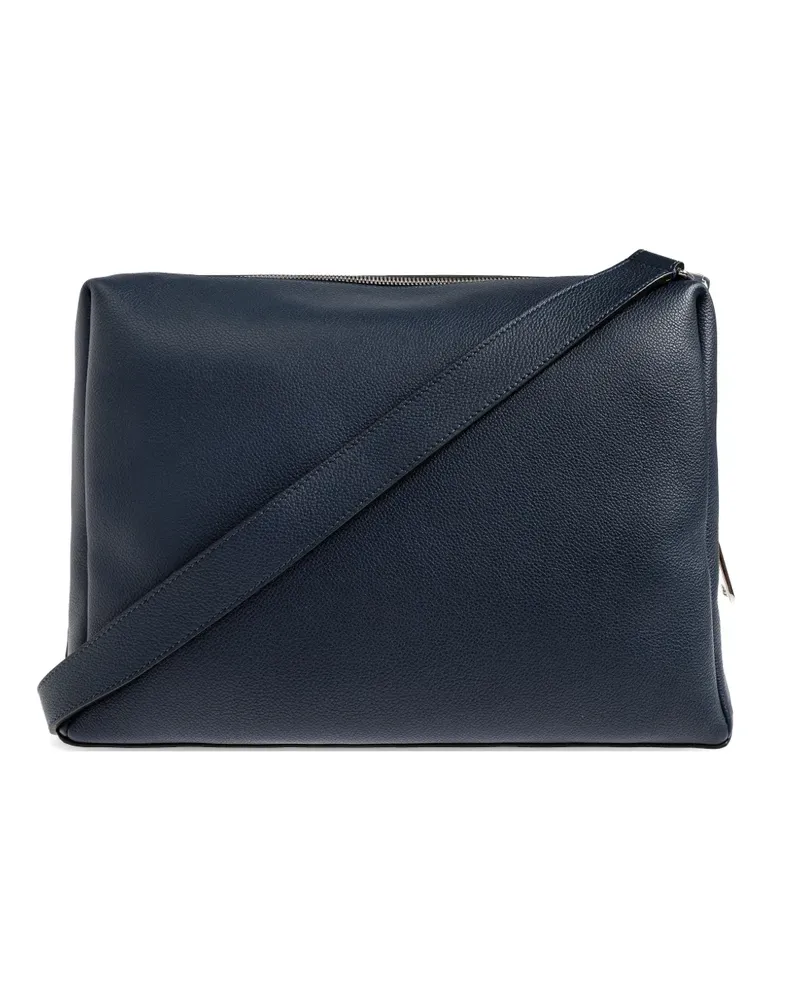 Fendi Große Lui Kuriertasche aus strukturiertem Leder - Blau Blau