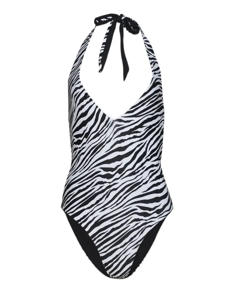 bond-eye Andrea zebra-print swimsuit - Weiß Weiß