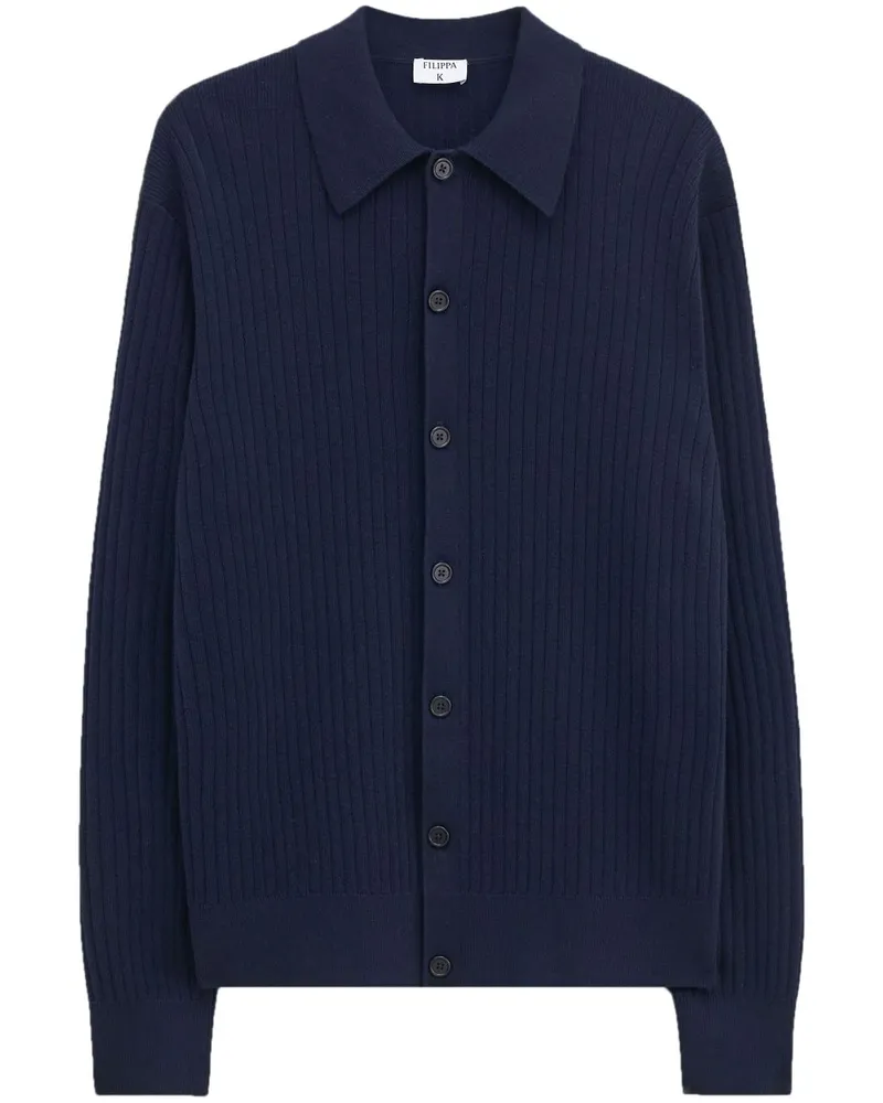 Filippa K Geripptes Hemd - Blau Blau