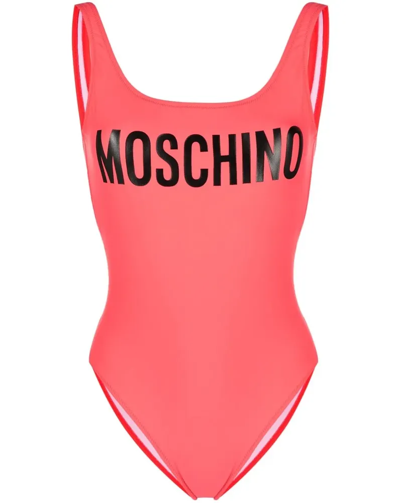 Moschino Badeanzug mit Logo-Print - Rosa Rosa