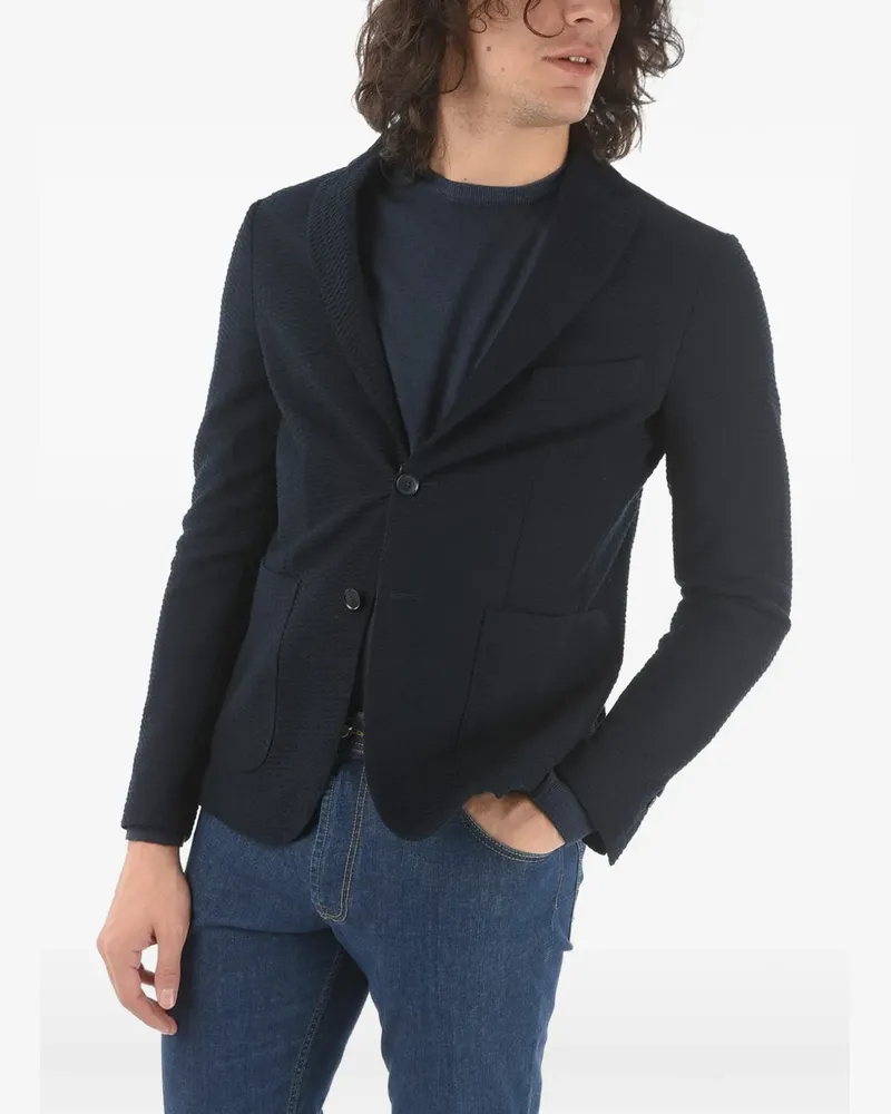 Corneliani single-breasted cotton jacket - Blau Blau