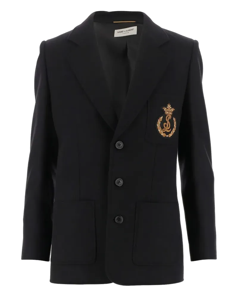 Saint Laurent Blazer mit Logo - Schwarz Schwarz