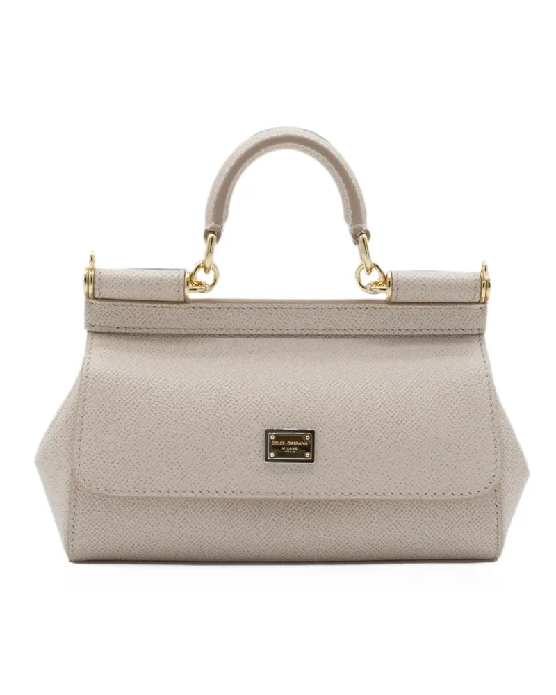 Dolce & Gabbana mini Sicily handbag in dauphine calfskin - Rosa Rosa