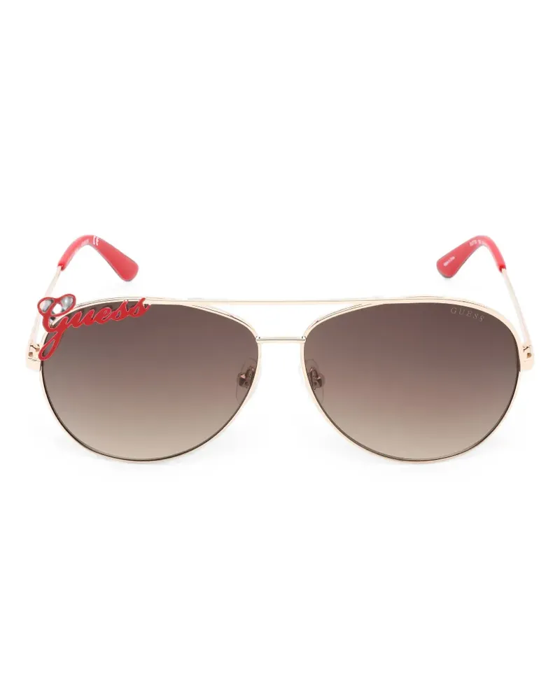 Guess Pilotenbrille mit Logo-Schild - Gold Gold