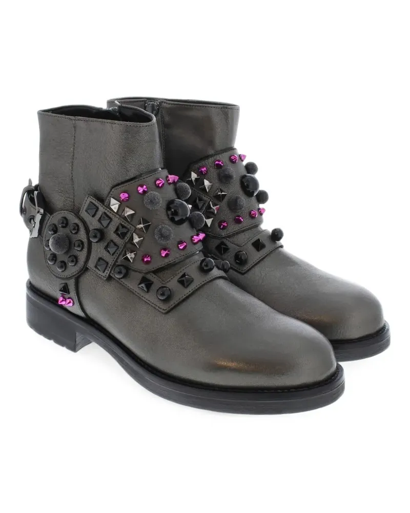 Albano Harness studded harness ankle boots - Grau Grau