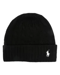 Ralph Lauren Beanie mit Zopfmuster Schwarz