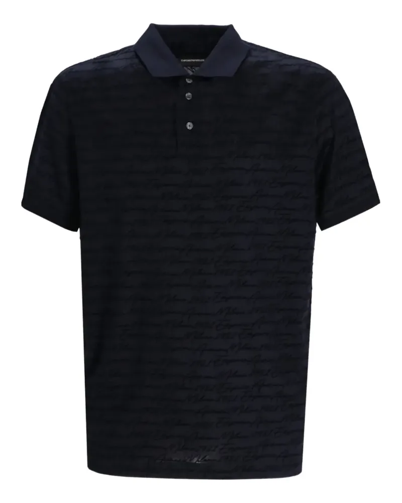 Emporio Armani Poloshirt mit Logo-Prägung - Schwarz Schwarz