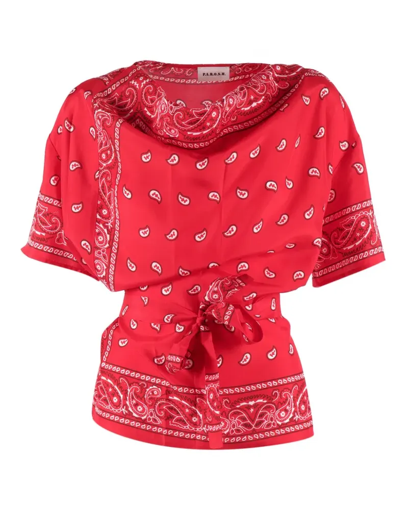P.A.R.O.S.H. P.A.R.O H. Bluse mit Bandana-Print - Rot Rot