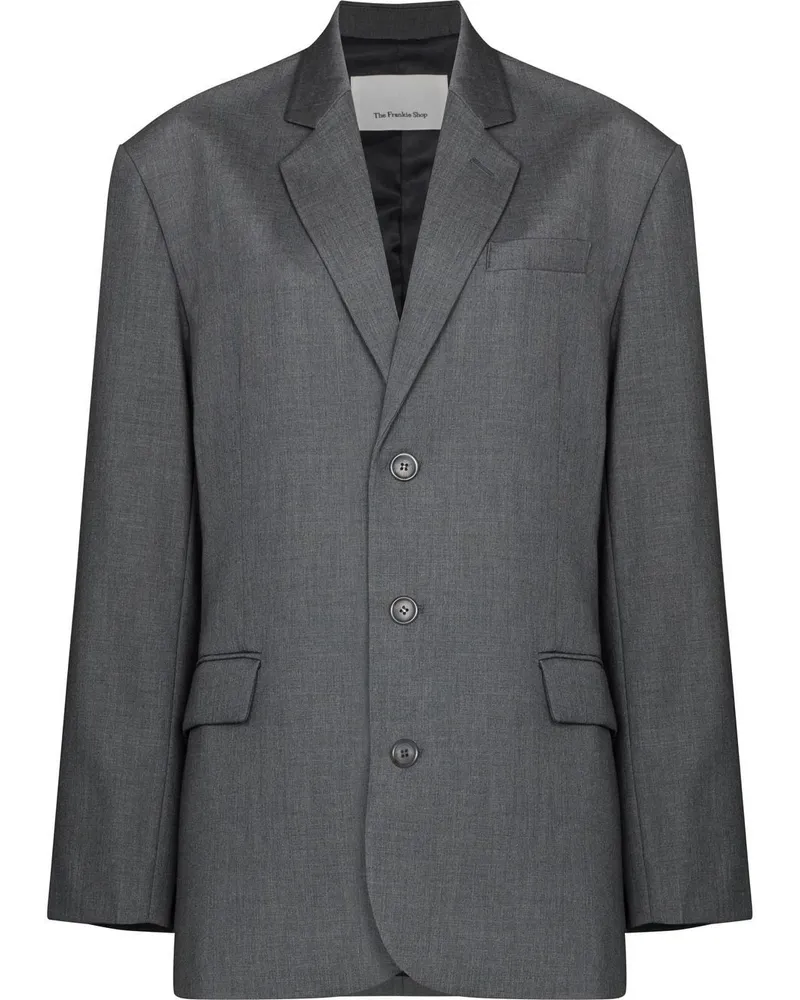 FRANKIE Shop Einreihiger Oversized-Blazer - Grau Grau