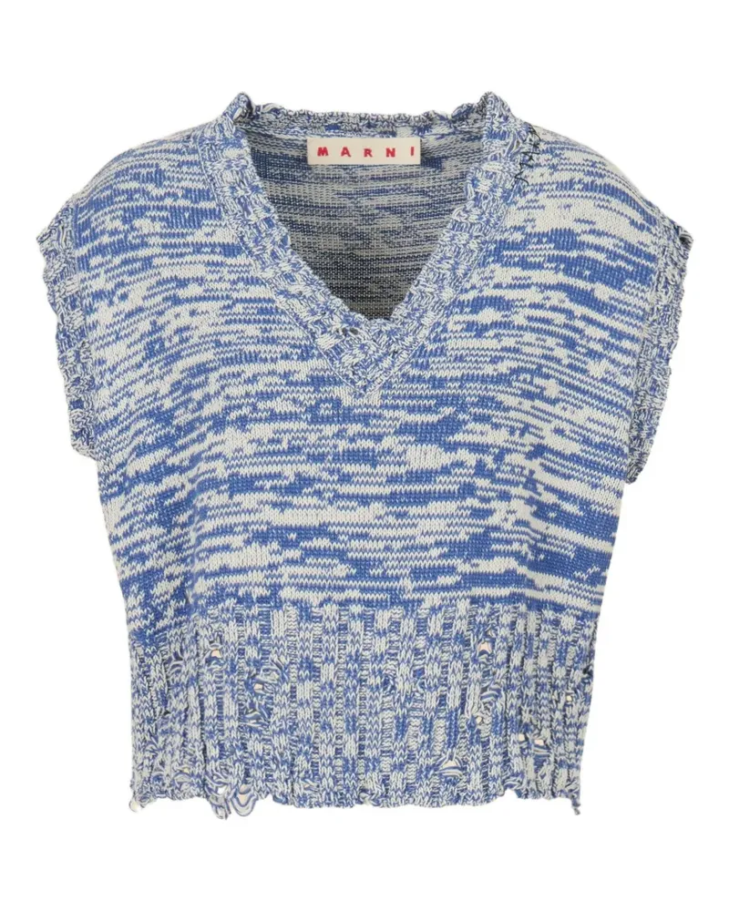 Marni T-Shirt mit V-Ausschnitt - Blau Blau