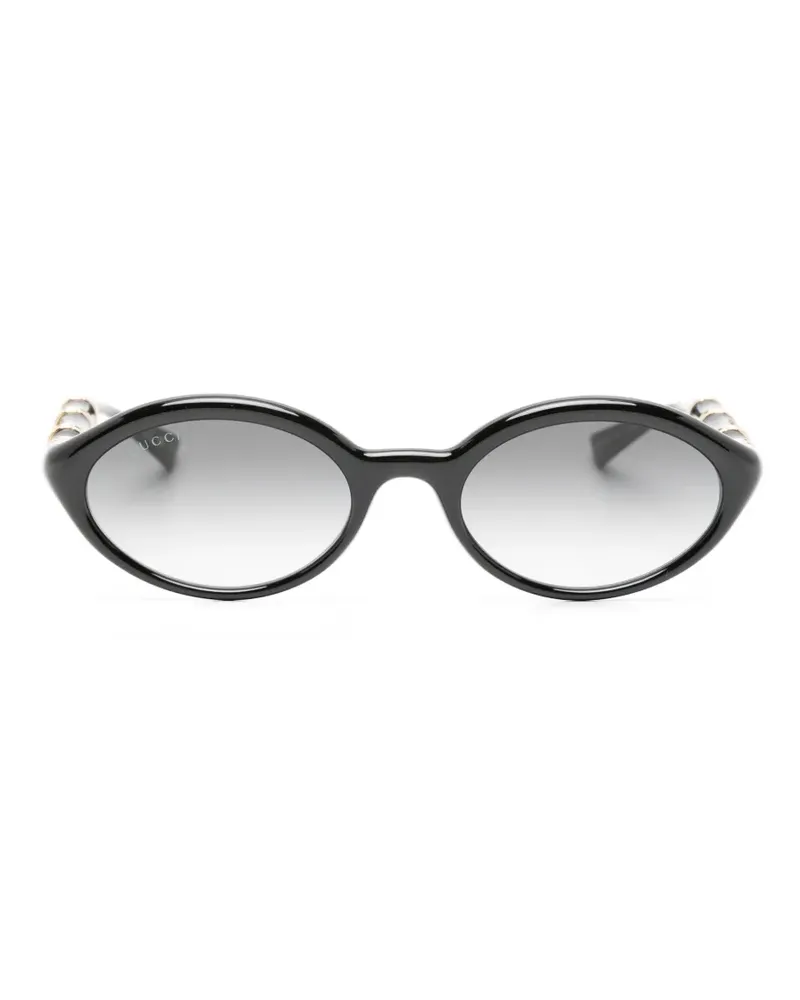 Gucci Bamboo oval-frame sunglasses - Schwarz Schwarz