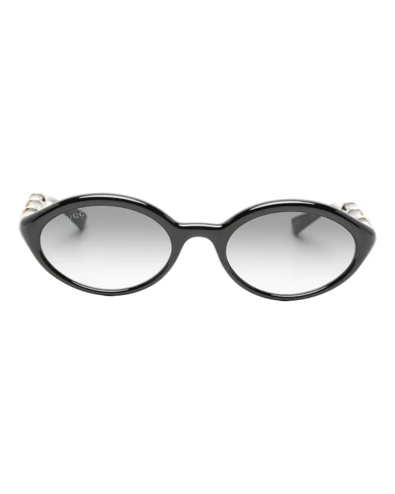 Gucci Bamboo oval-frame sunglasses - Schwarz Schwarz