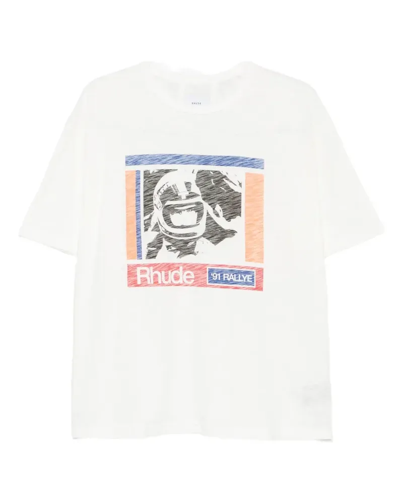 RHUDE T-Shirt mit grafischem Print - Weiß Weiß