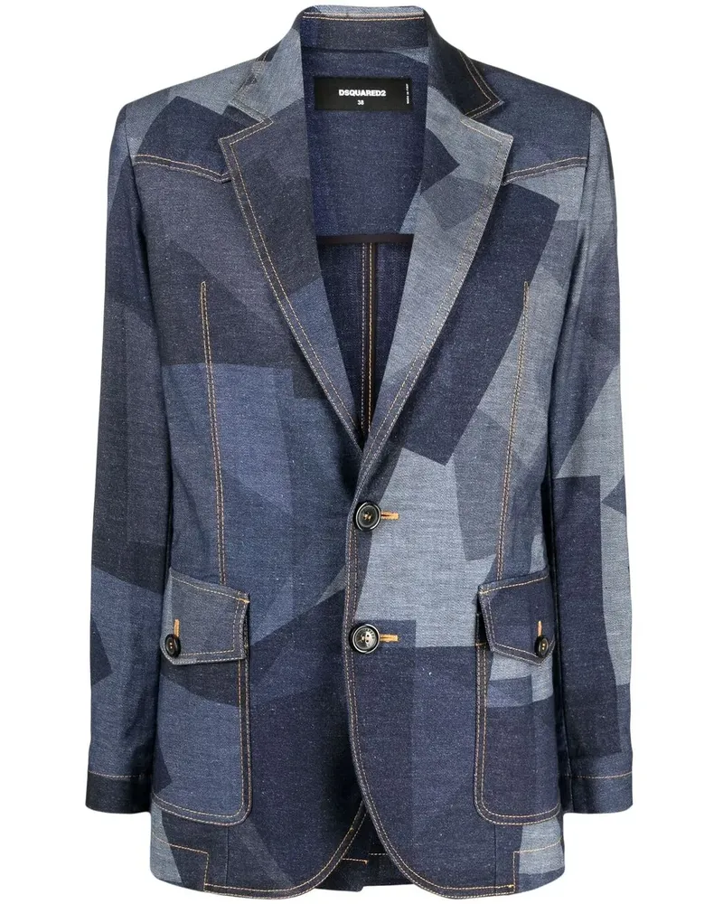 Dsquared2 Jeansblazer mit geometrischem Print - Blau Blau