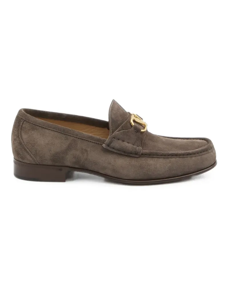 Valentino Garavani VLogo Signature suede loafers - Grau Grau