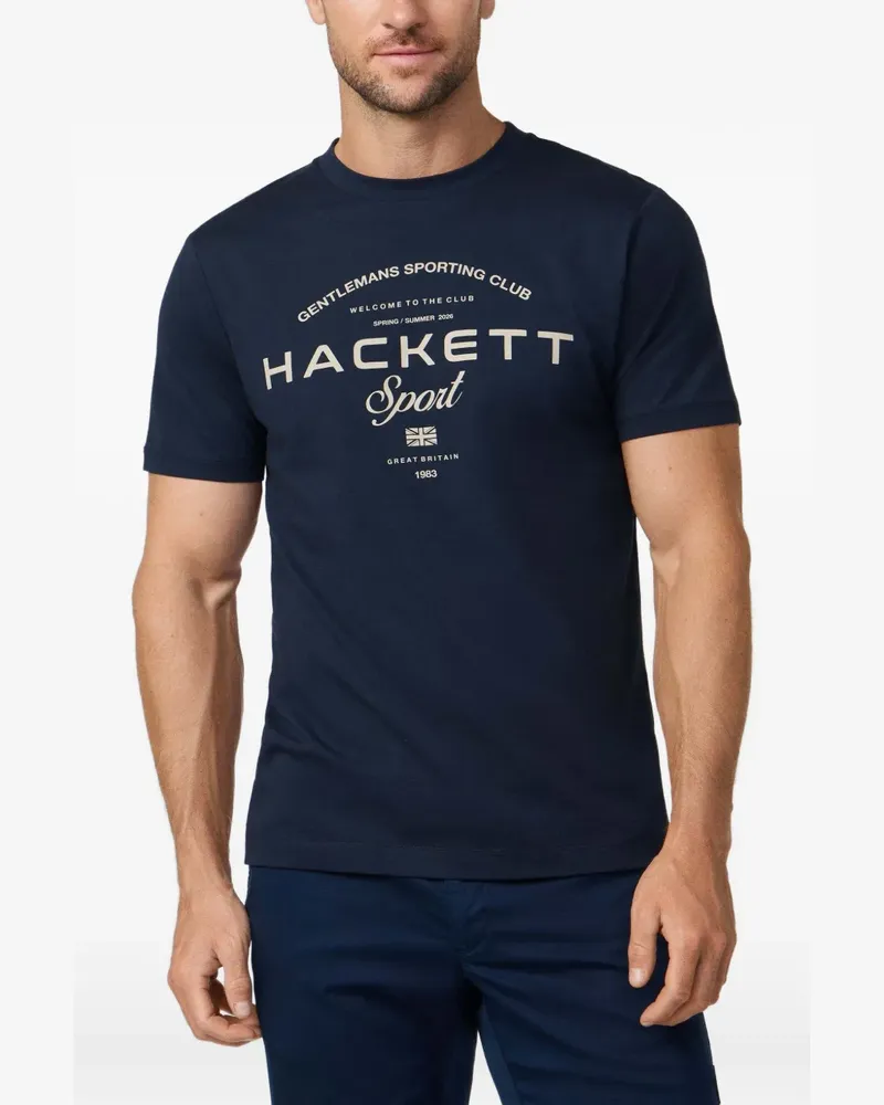 Hackett logo-print cotton T-shirt - Blau Blau