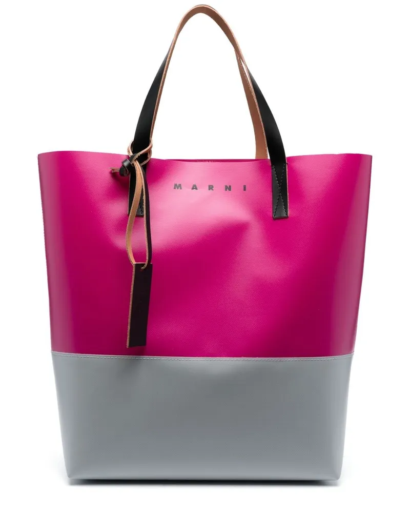 Marni Tribeca Shopper in Colour-Block-Optik - Rosa Rosa