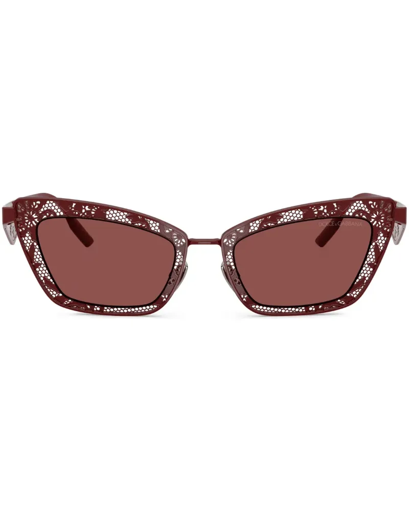 Dolce & Gabbana Florale Cat-Eye-Sonnenbrille - Rot Rot