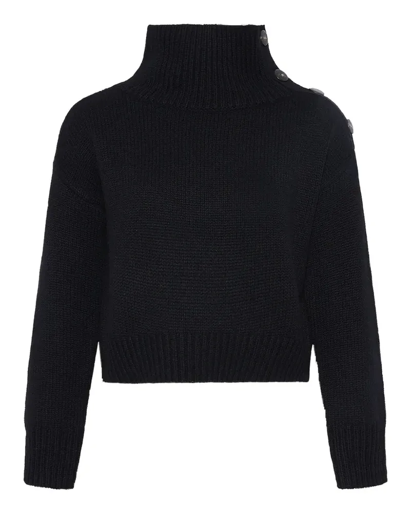 Yves Salomon Oversized-Pullover mit geknöpften Schultern - Schwarz Schwarz