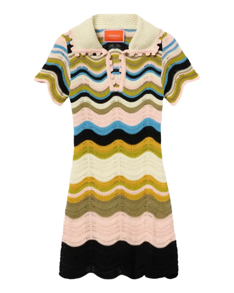 La DoubleJ Chevron-Minikleid mit Knöpfen - Rosa Rosa