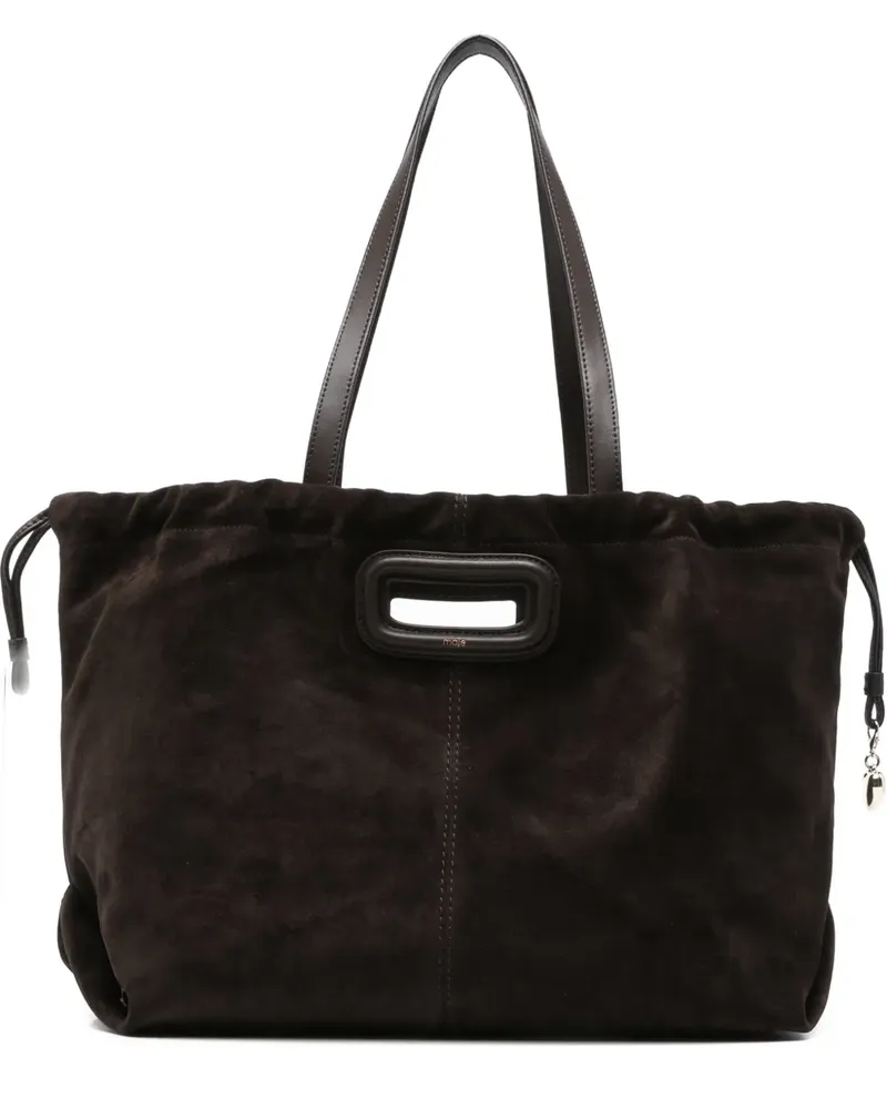Maje Tote Bag aus Wildleder mit Henkel - Braun Braun