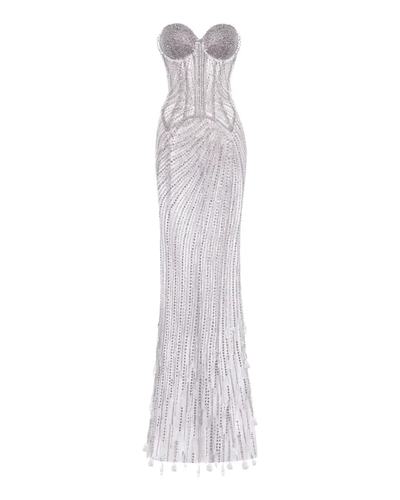 Cristina Savulescu Trägerloses The Moment Maxikleid mit Verzierung - Silber Silber