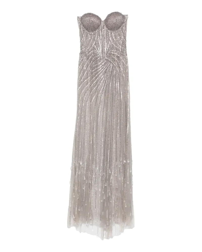 Cristina Savulescu Trägerloses The Moment Maxikleid mit Verzierung - Silber Silber