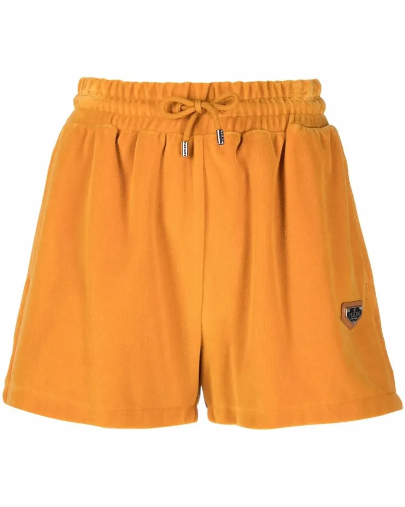 Philipp Plein Joggingshorts in Samtoptik - Gelb Gelb