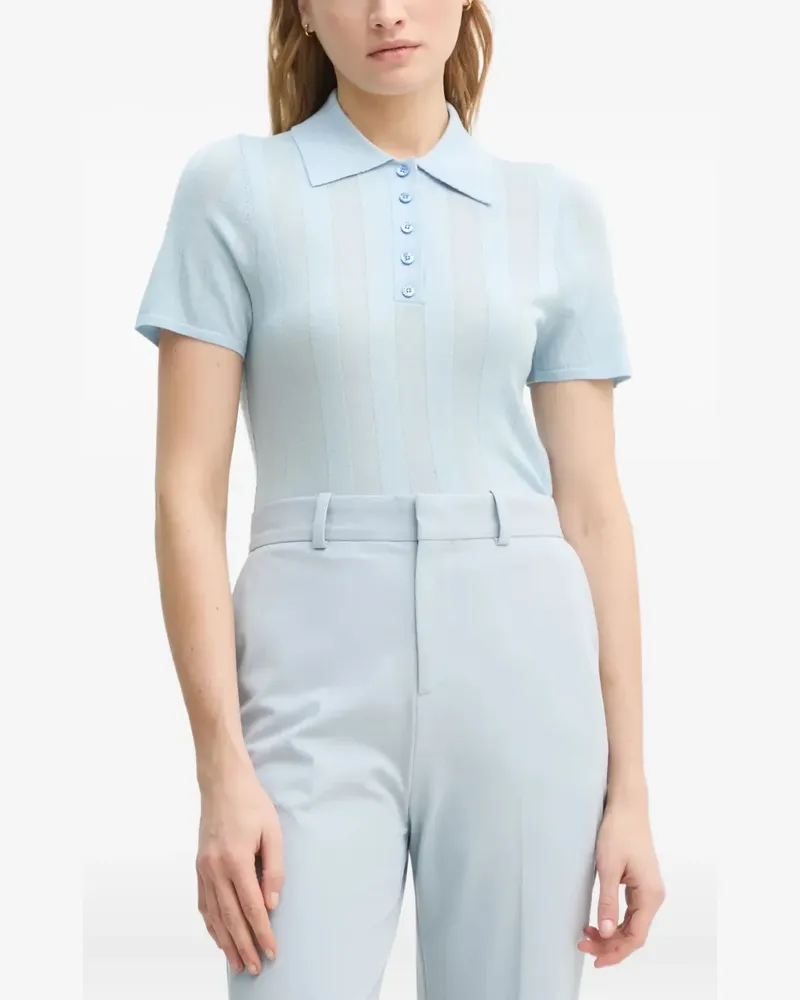 AERON Geripptes Poloshirt - Blau Blau