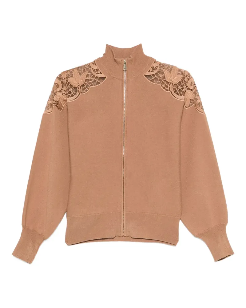 Twin-Set Jacke mit Spitzeneinsatz - Nude Nude
