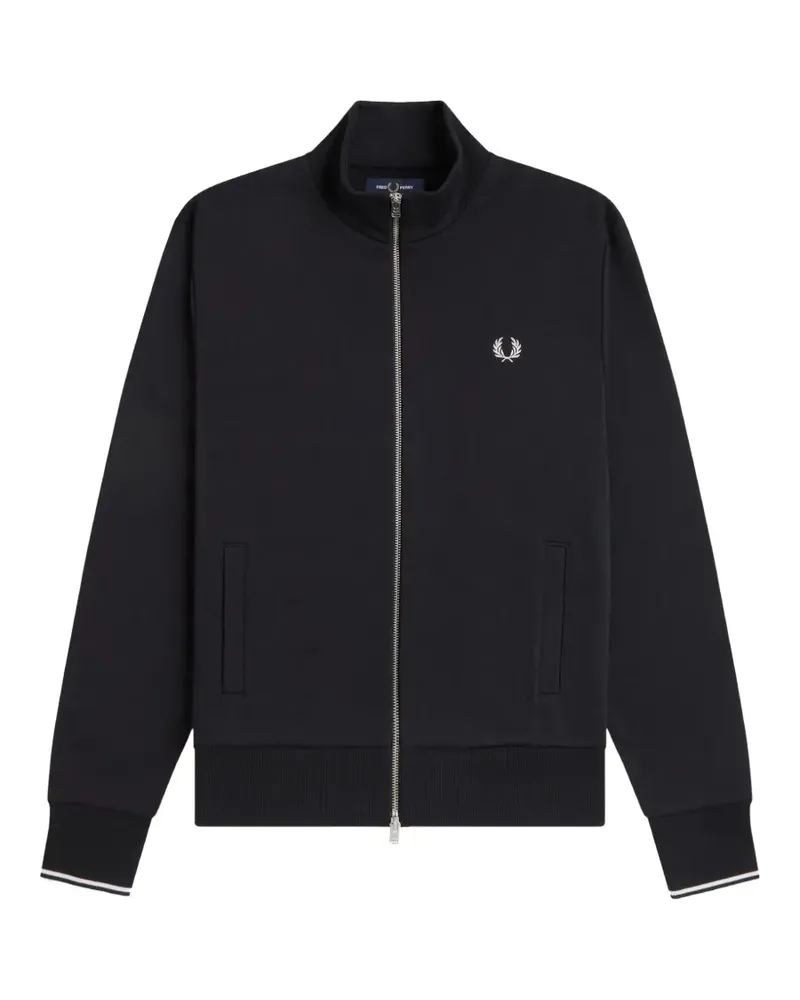 Fred Perry Laurel Wreath Sweatshirt mit Reißverschluss - Schwarz Schwarz