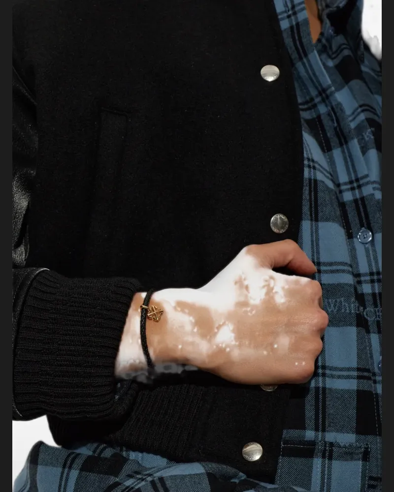 OFF-WHITE Arrows braided leather bracelet - Gold Gold