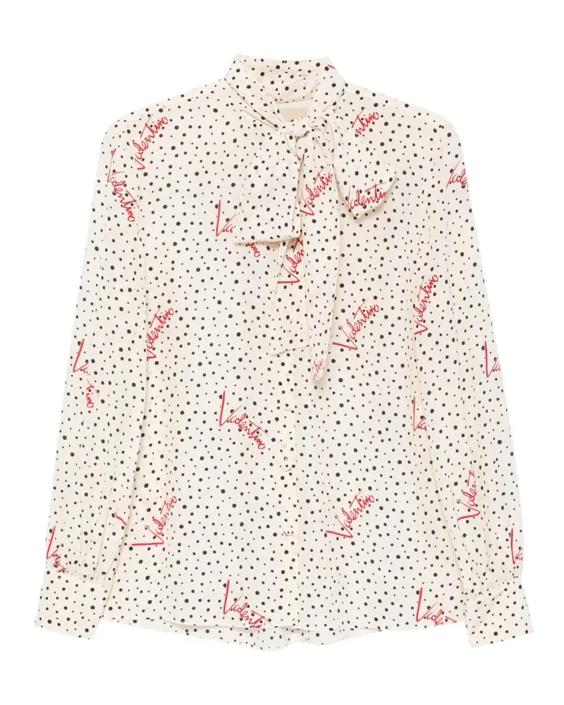 Valentino Garavani Bluse mit Logo-Print - Nude Nude