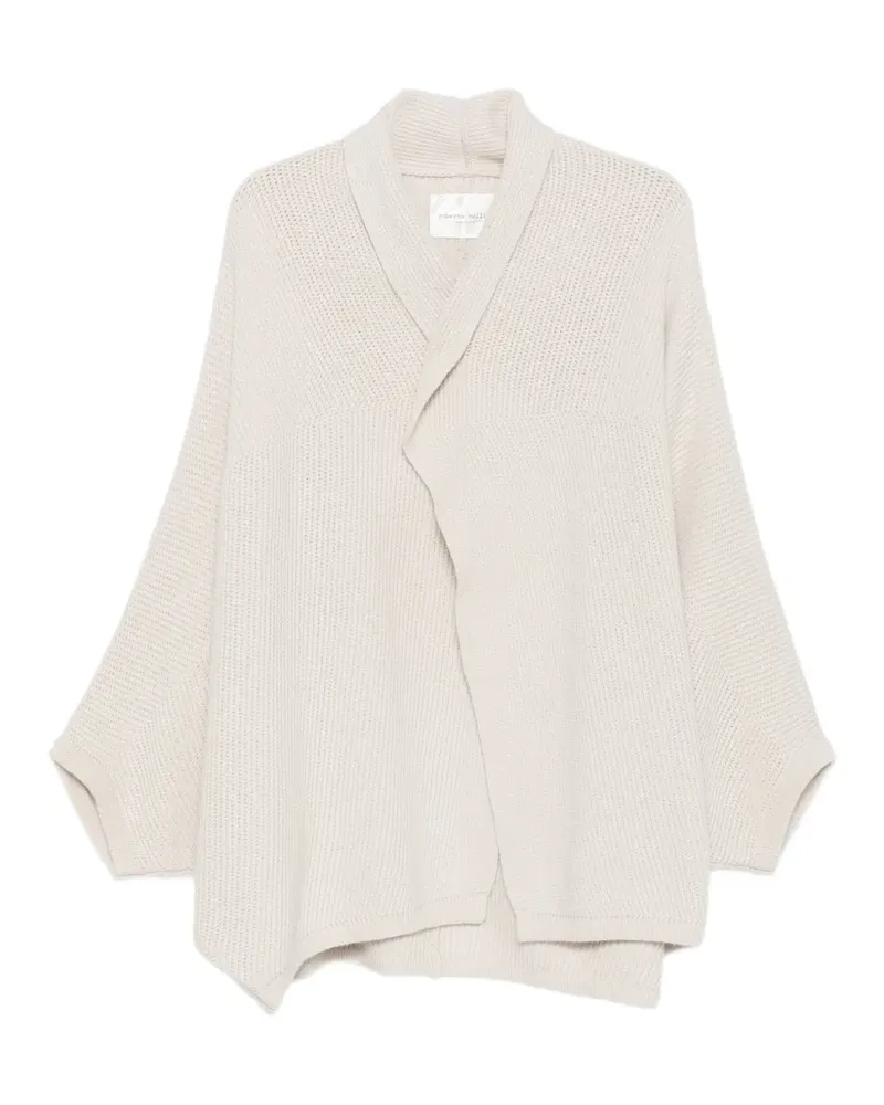 Roberto Collina Gerippter Cardigan mit Schalkragen - Nude Nude