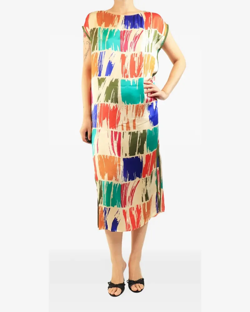 Eres graphic-print silk midi dress - Nude Nude