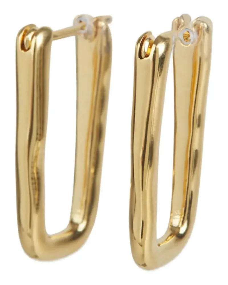 Jil Sander Gravierte Ohrringe mit Logo - Gold Gold
