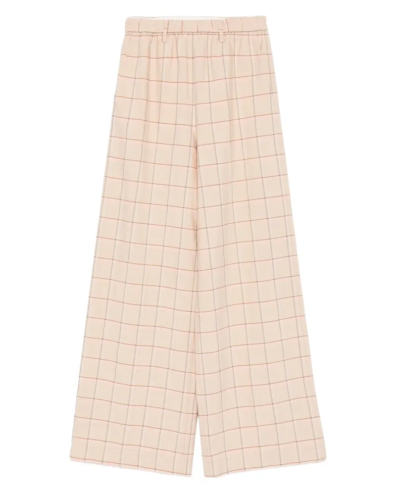 forte_forte Karierte Hose - Nude Nude