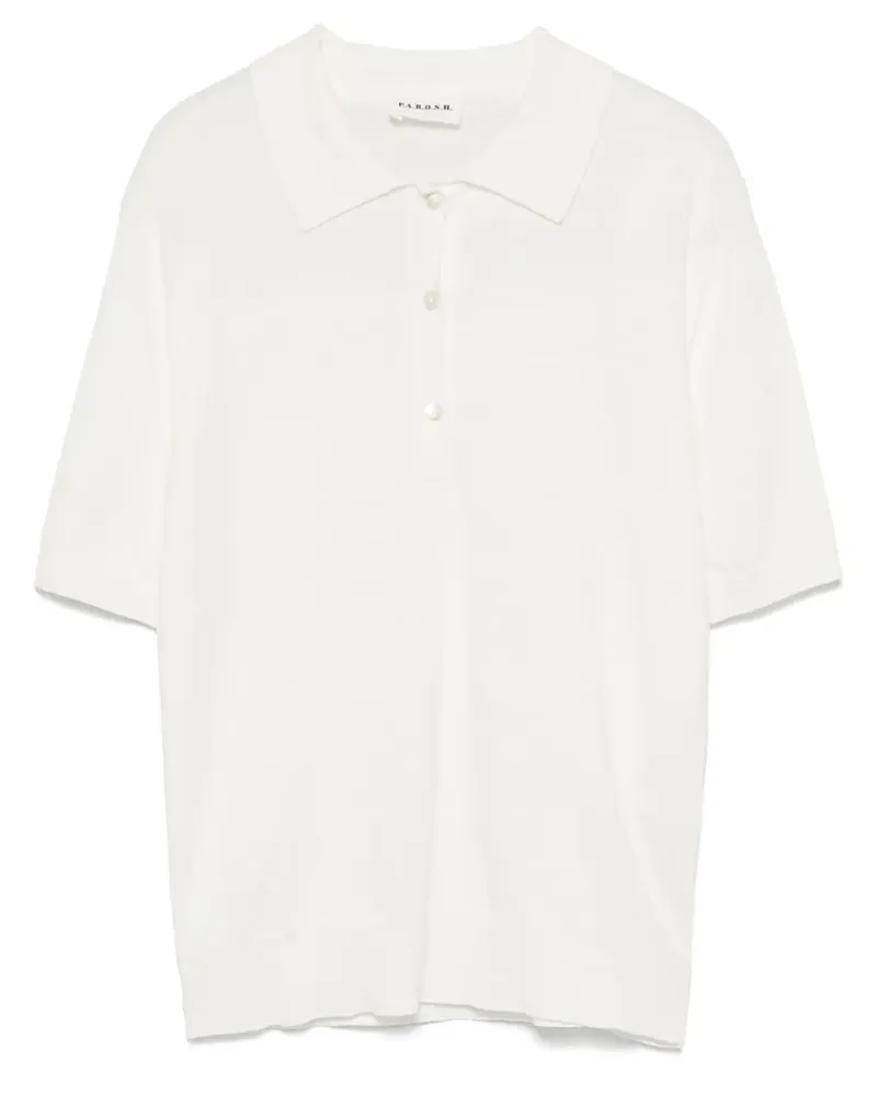 P.A.R.O.S.H. P.A.R.O H. Poloshirt aus Feinstrick - Weiß Weiß