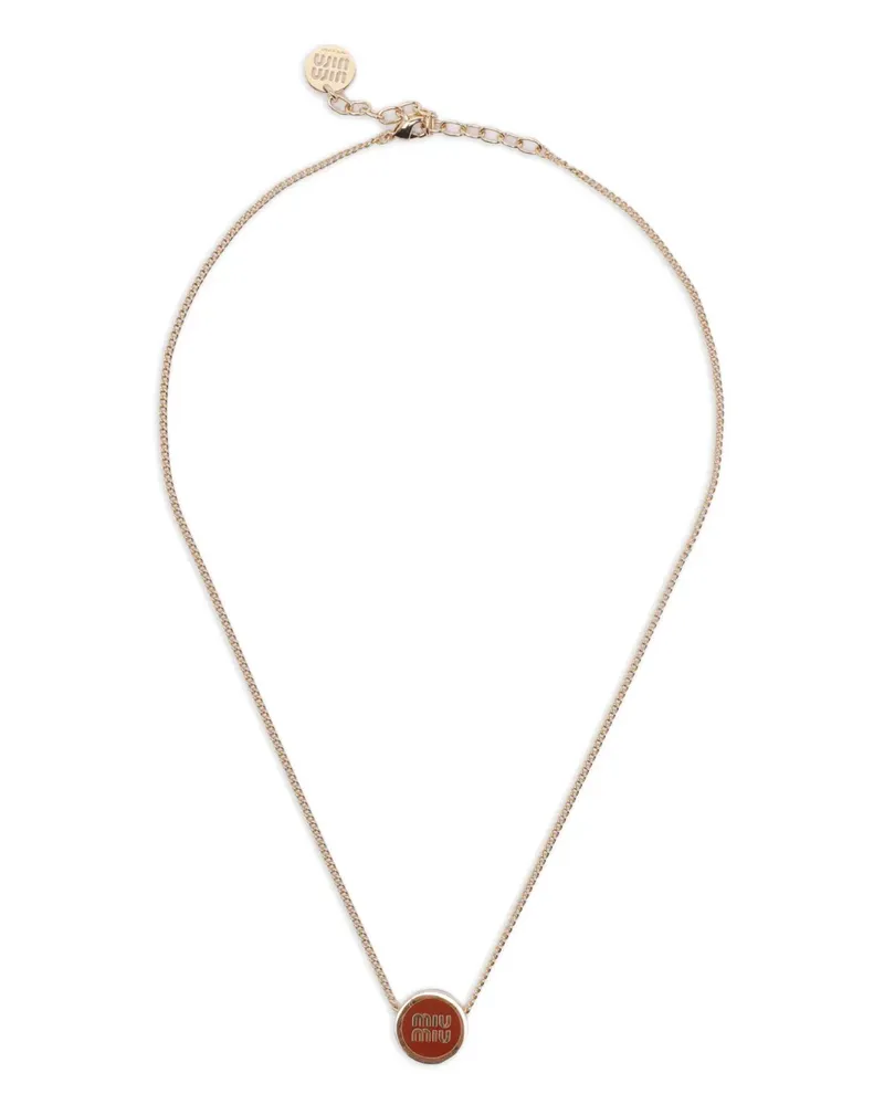 Miu Miu Halskette mit Logo - Metallic Metallic