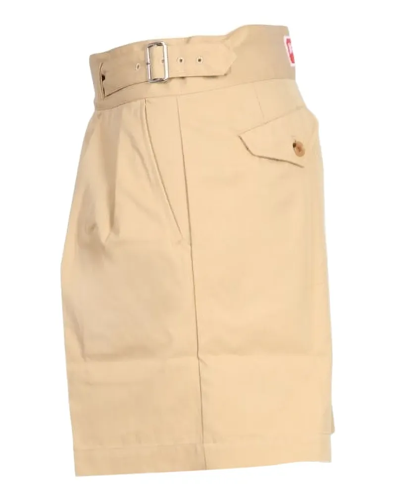 Kenzo belted pleated shorts - Nude Nude