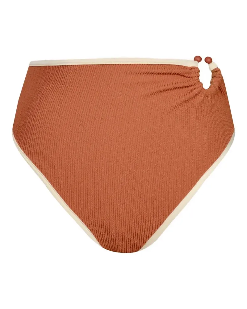 Johanna Ortiz Susurro Del Agua Bikinihöschen mit Knitteroptik - Orange Orange