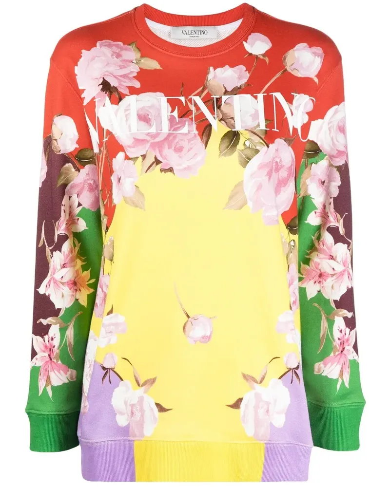 Valentino Garavani Sweatshirt mit Blumen-Print - Gelb Gelb